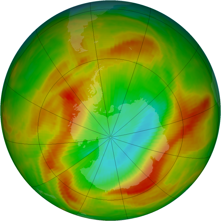 Antarctic ozone map for 29 October 1979